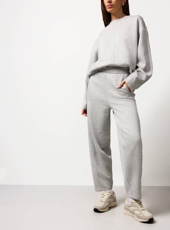 Light Grey Barrel Leg Scuba Co-ord Joggers M